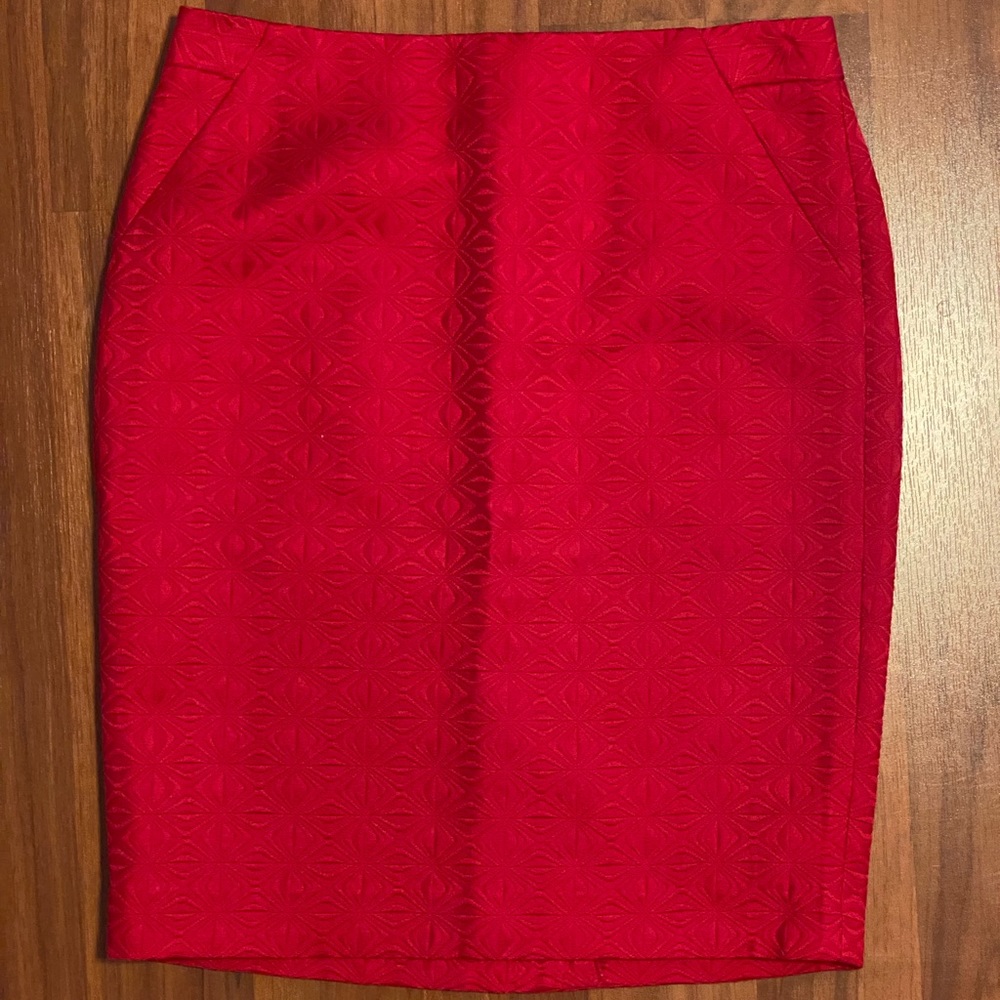 The Limited Red Pencil Skirt with beautiful pattern